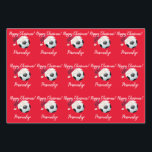 Christmas Personalized Football Soccer Santa   Wra Wrapping Paper Sheets<br><div class="desc">Funny sports themed Christmas holiday wrapping paper.  Matching products are available other sports themes are also available</div>