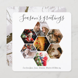 Christmas Personalized Hexagon Photo Holiday Card