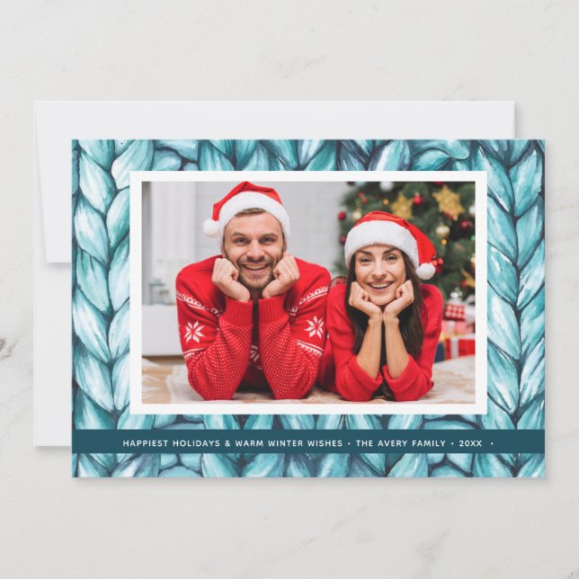 Christmas Personalized Knit Holiday Card (Front)