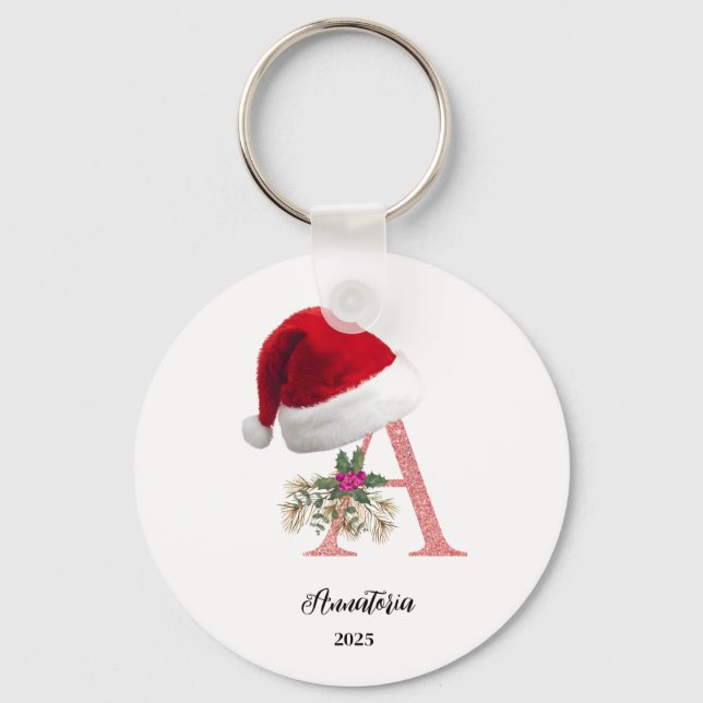 Christmas Personalized Letter Name Keychain (Front)