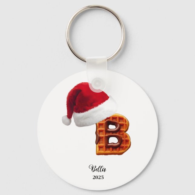 Christmas Personalized Letter Name Keychain (Front)