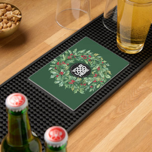 Christmas Personalized Logo Whiskey Coffee Bar Mat