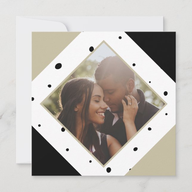 Christmas Personalized Modern Spotty Photo Holiday Card (Front)