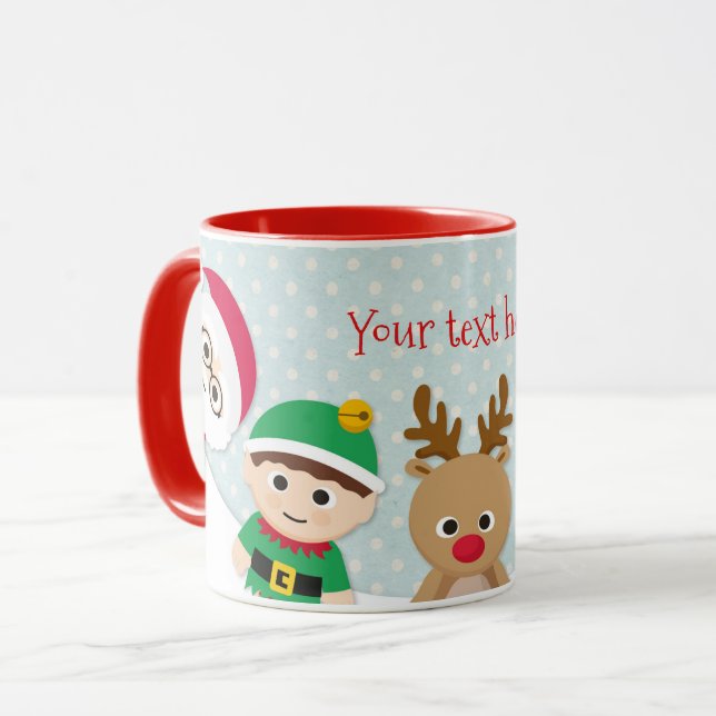 Christmas Personalized Mug, Santa Claus, Elf Mug (Front Left)
