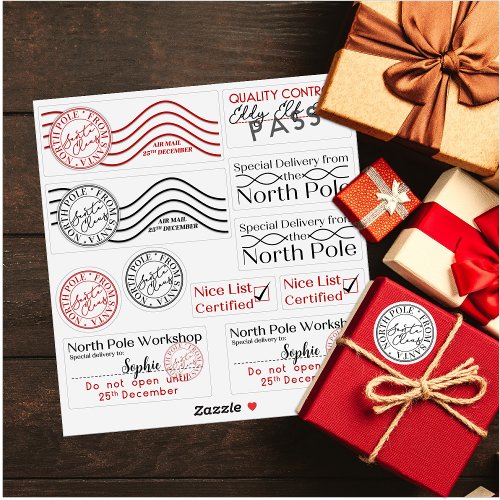 Christmas  Personalized North Pole Santa Stickers