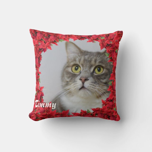 Christmas Personalized Pet Name/ Photo Throw Pillow (Front)