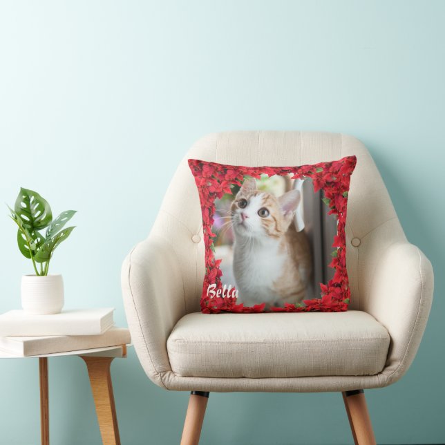 Christmas Personalized Pet Name/ Photo Throw Pillow (Chair)