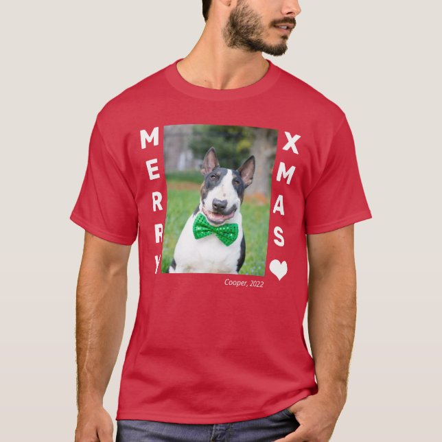 Christmas Personalized Pet Photo   T-Shirt (Front)