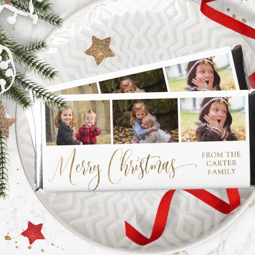 Christmas Personalized Photo Collage Chocolate Hershey Bar Favors