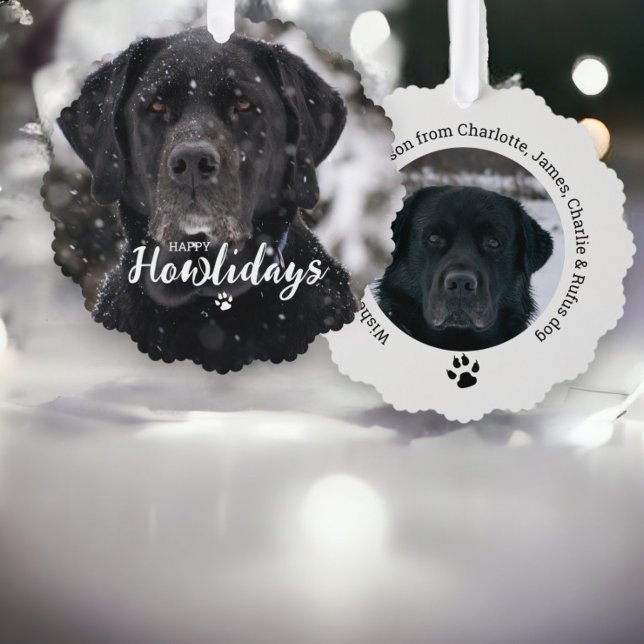 Christmas Personalized Photo Happy Howlidays Dog Ornament Card (Christmas Personalized Photo Happy Howlidays Dog Ornament Cards from Ricaso. Cards from the dog. )