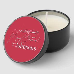 Christmas Personalized Red Family Mini Candle Favors