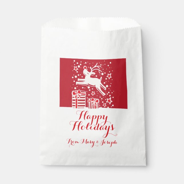 Christmas personalized reindeer gift bags (Front)