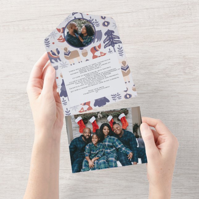 Christmas Personalized Scandinavian Nordic Card (Tearaway)