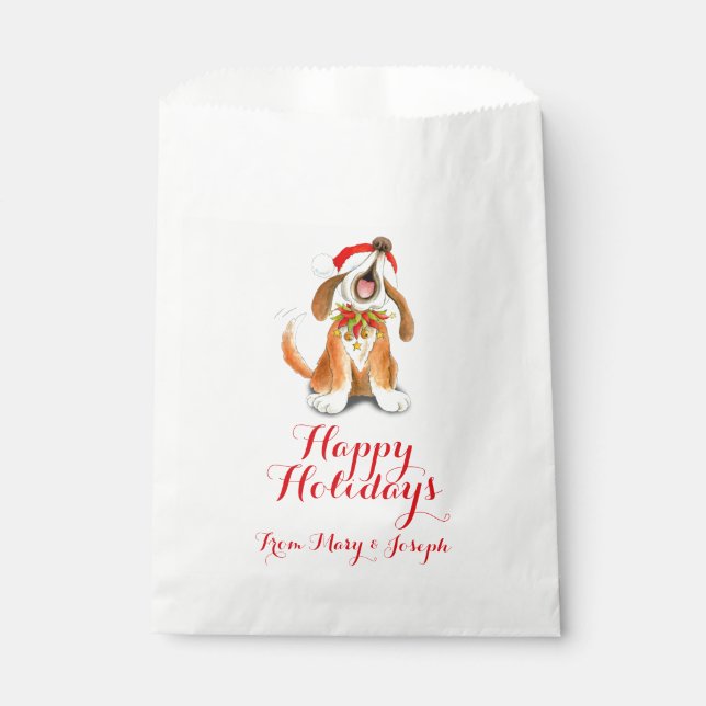 Christmas personalized singing dog gift bags (Front)
