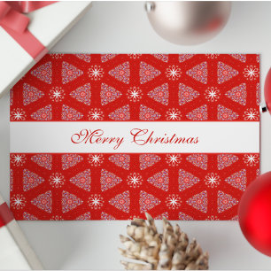 Christmas Personalized Snowflakes Pattern Red Holiday Card