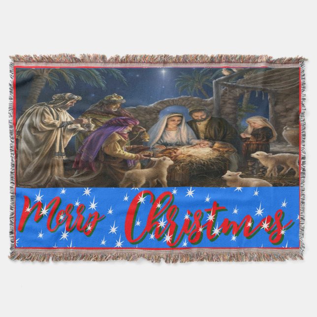 christmas, personalized,Throw, Fleece & Sherpa  Th Throw Blanket (Front)