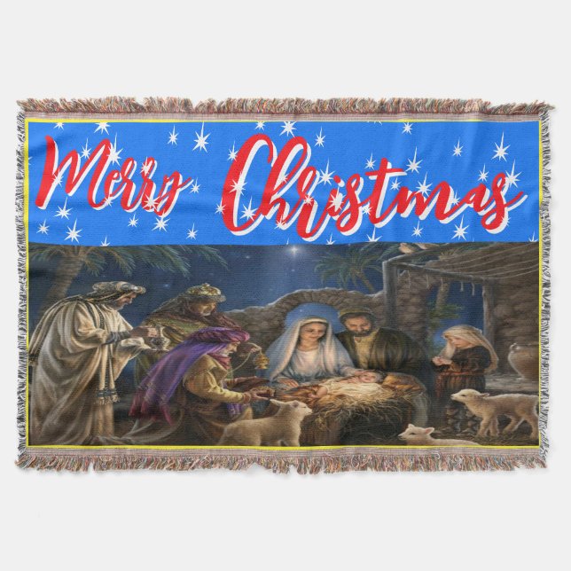 christmas, personalized,Throw, Fleece & Sherpa  Throw Blanket (Front)