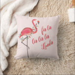 Christmas Personalized Tropical Pink Flamingo Throw Pillow<br><div class="desc">This design features a Christmas,  watercolor,  tropical pink flamingo perfect for Florida,  or any coastal locations,  with fun,  colorful,  theme,  perfect for Christmas in July,  personalized in calligraphy script with whimsical fa la la la la</div>