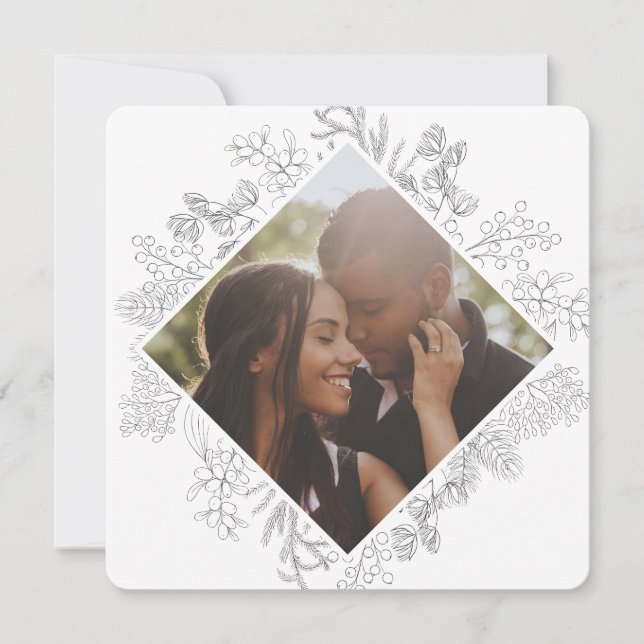 Christmas Personalized Winter Foliage Photo Holiday Card (Front)