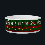 Christmas Pet Bowls Personalized Holiday Dog Bowl<br><div class="desc">Christmas Pet Bowls Personalized Holiday Dog Bowls & Decor Customizable Dog Food Dishes Festive Christmas Elf Dog Bowls & Pet Gifts Your Name Here Dog Lover Gifts for Cats & Dogs to Personalize Bowls Click "Customize" to Add Text Change Language Choose Fonts and Custom Colours Festive Holiday Dog Dishes &...</div>