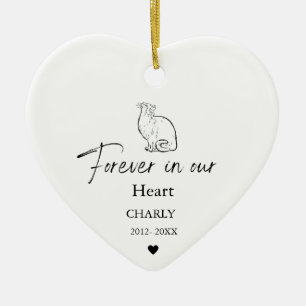 Christmas Pet  Cat Dog Memorial name  Ceramic Ornament