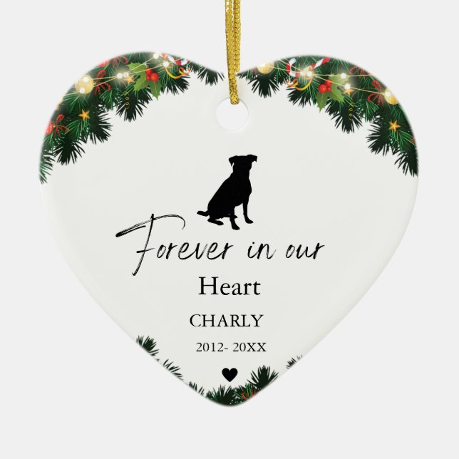 Christmas Pet  Cat Dog Memorial name  Ceramic Ornament (Front)