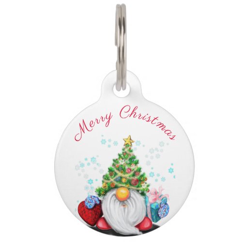 Christmas Pet ID Tag Gnome with Gifts _ Fun