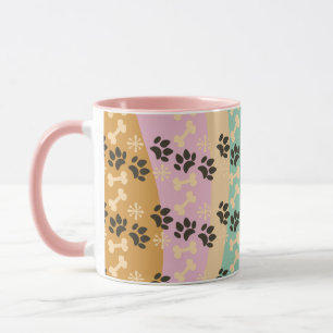 Christmas Pet Paw Bone Snowflake Patterned Mug