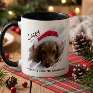 Christmas Pet Photo Naughty List Name Coffee Mug