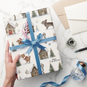 Christmas Pet Village Dogs & Cats Wrapping Paper