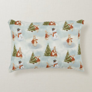 Christmas Peter Rabbit Vintage Accent Pillow