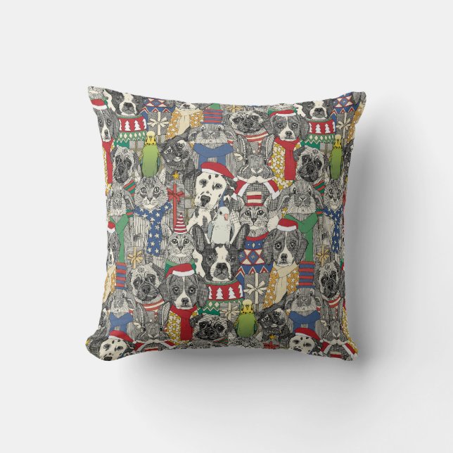 christmas pets throw pillow (Front)