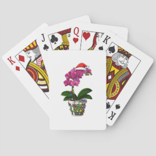 Christmas Phalaenopsis Moth Orchid Holiday Lights  Poker Cards