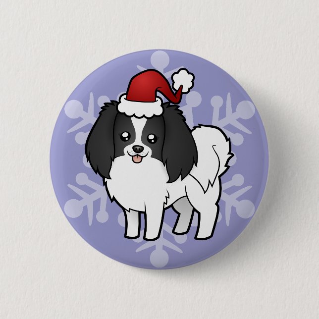 Christmas Phalene / Japanese Chin Button (Front)