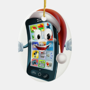 Christmas phone mascot ceramic ornament