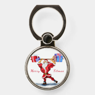 Christmas Phone Ring Stand Gift Bodybuilder Santa