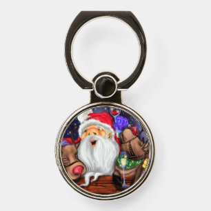 Christmas Phone Ring Stand Santa with Reindeers