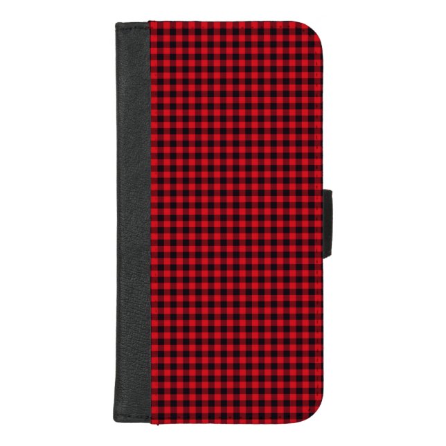 Christmas Phone WalletCase Red Black Buffalo Plaid iPhone Wallet Case (Front)