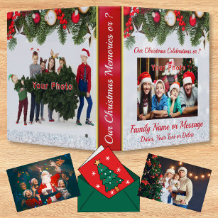 Christmas Card Album, Holiday Card Binder Keeper, Holiday Memory, Holiday  Keepsake 3 Ring Binder 30 Color Options 