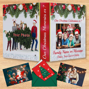 5x7 200 Photos Christmas Slip in Photo Album, Emerald Green Noel Album With  Pockets, Family Custom Album, Photo Album for Christmas Card 