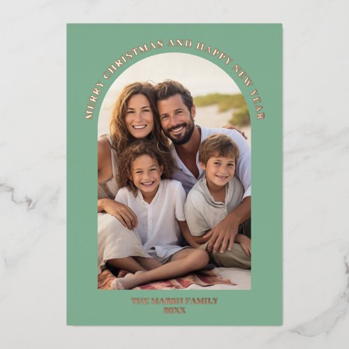 Christmas Photo Arch Vertical Foil Holiday Card