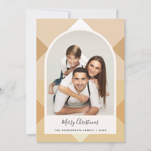 Christmas Photo Arched Picture Frame Cream Gold Holiday Card