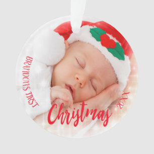 Christmas photo baby’s 1st ornament