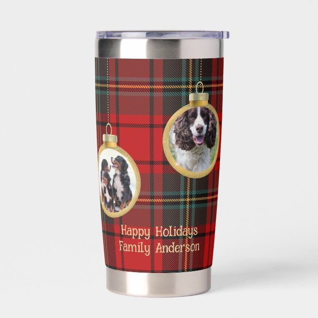 Christmas Photo Baubles Merry Blessing Hope Insulated Tumbler (Left)