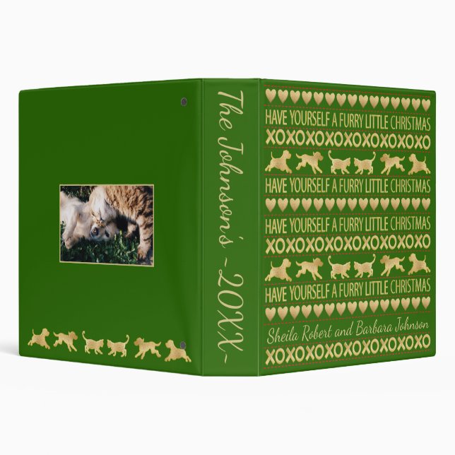 Christmas Photo Binder Personalize Furry Cat/Dog (Background)