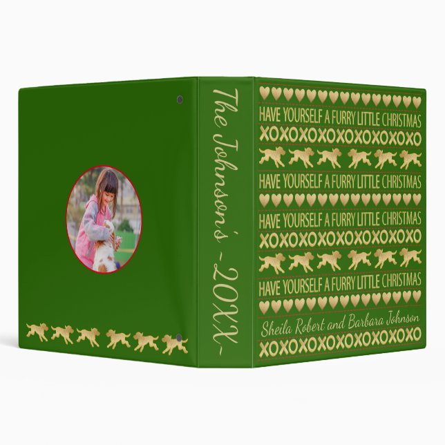 Christmas Photo Binder Personalize Furry Dogs (Background)