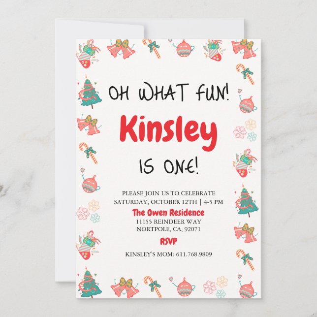 Christmas Photo Birthday Card  (Front)