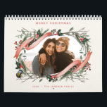 Christmas Photo Calendar<br><div class="desc">Original hand drawn winter branches,  holly,  photo frame; with full bleed photos on each page and back side.</div>