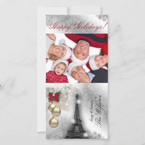 Christmas Photo Card Eiffel Tower Paris