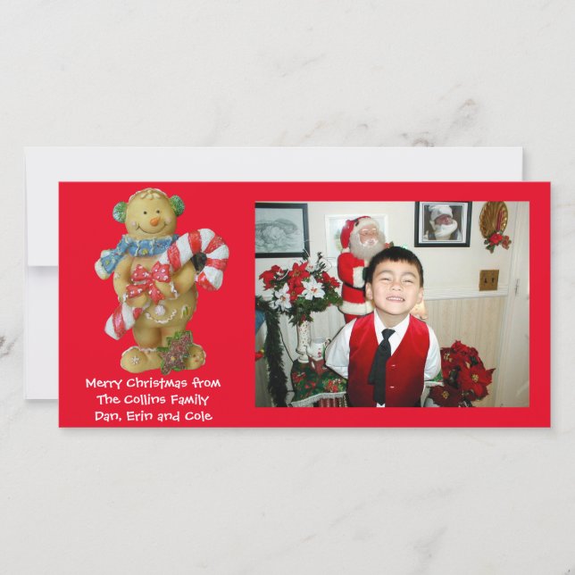 Christmas Photo card gingerbread man (Front)